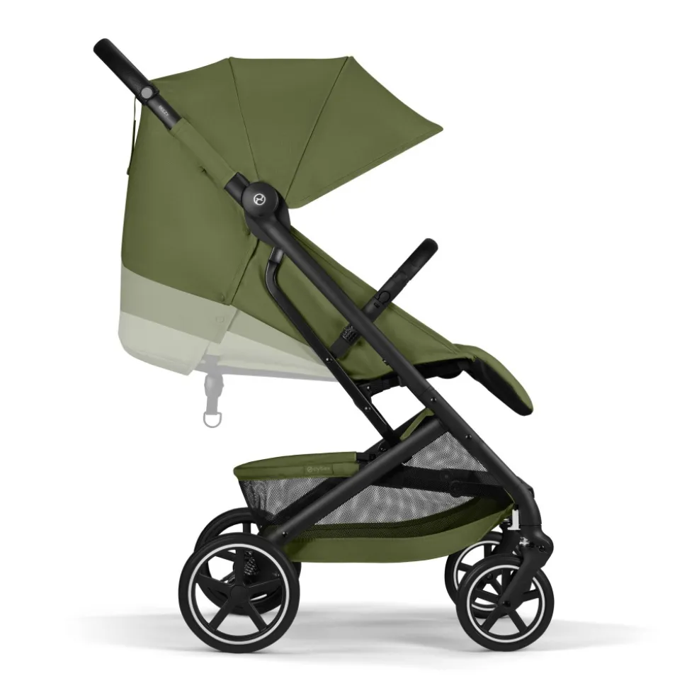 Poussette duo beezy 4 compacte moss green avec siège auto aton b2 i-size