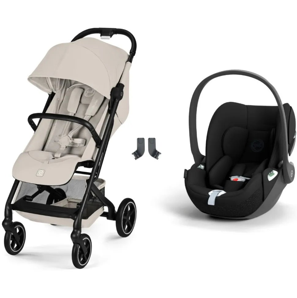 Poussette duo beezy 4 compacte candy pink avec siège auto cloud g i-size