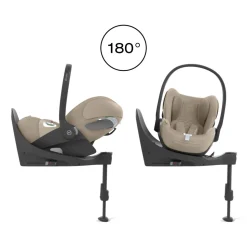 Poussette duo beezy 4 compacte almond beige avec siège auto cloud t i-size tissu plus