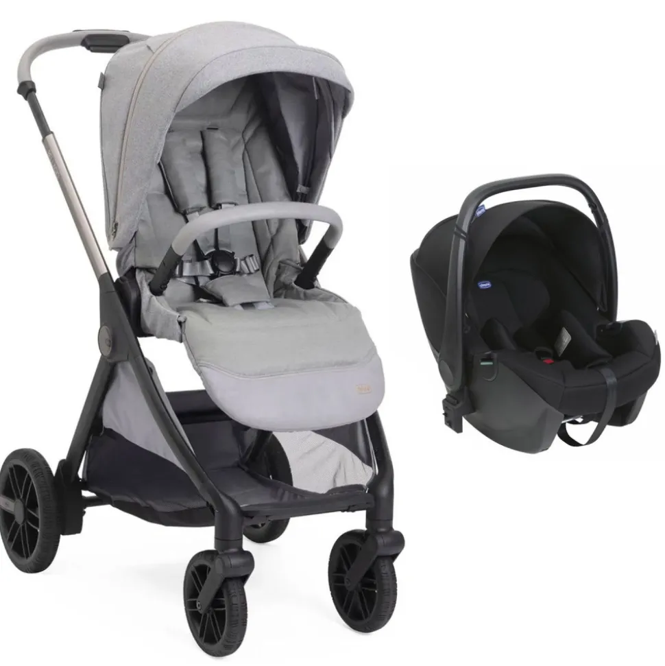 Poussette duo belllagio 2 lunar rock + siège auto kory essential
