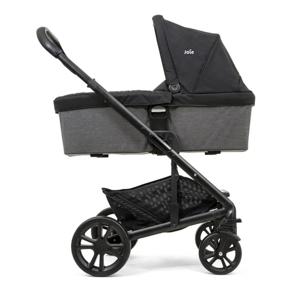 Poussette duo chrome + nacelle chrome shale noir