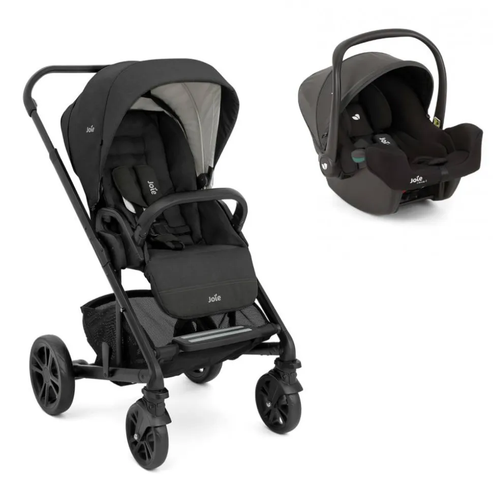 Poussette duo chrome + siège auto i-snug 2 shale noir