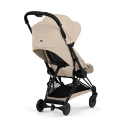 Poussette duo compacte coya 2 avec nacelle pliable châssis matt black cozy beige