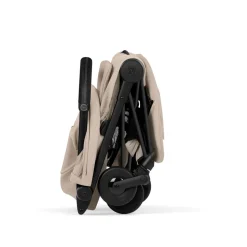 Poussette duo compacte coya 2 avec nacelle pliable châssis matt black cozy beige