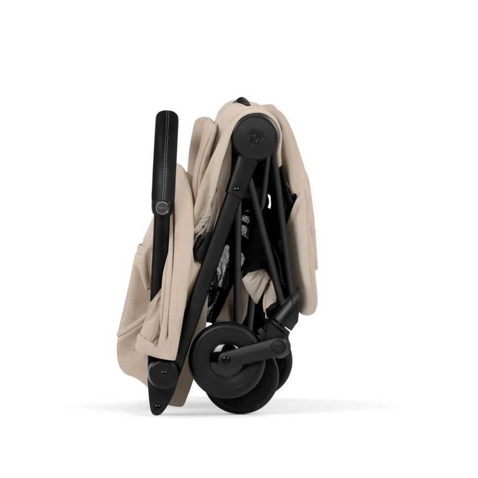 Poussette duo compacte coya 2 avec nacelle pliable châssis matt black cozy beige