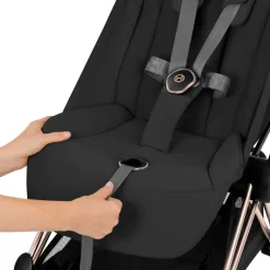 Poussette duo compacte coya 2 avec nacelle pliable châssis rosegold sepia black