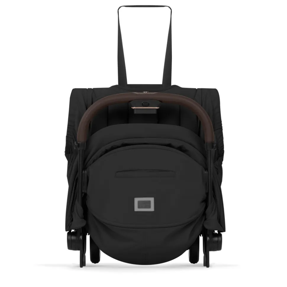Poussette duo compacte coya 2 avec nacelle pliable châssis rosegold sepia black