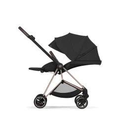 Poussette duo compacte mios 4 avec nacelle pliable châssis rosegold sepia black