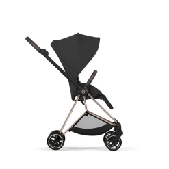 Poussette duo compacte mios 4 avec nacelle pliable châssis rosegold sepia black