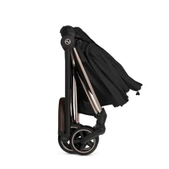 Poussette duo compacte mios 4 avec nacelle pliable châssis rosegold sepia black