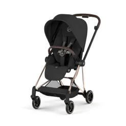 Poussette duo compacte mios 4 avec nacelle pliable châssis rosegold sepia black