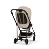 Poussette duo compacte mios 4 avec nacelle pliable châssis matt black cozy beige