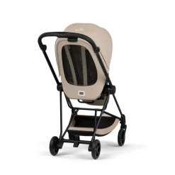 Poussette duo compacte mios 4 avec nacelle pliable châssis matt black cozy beige