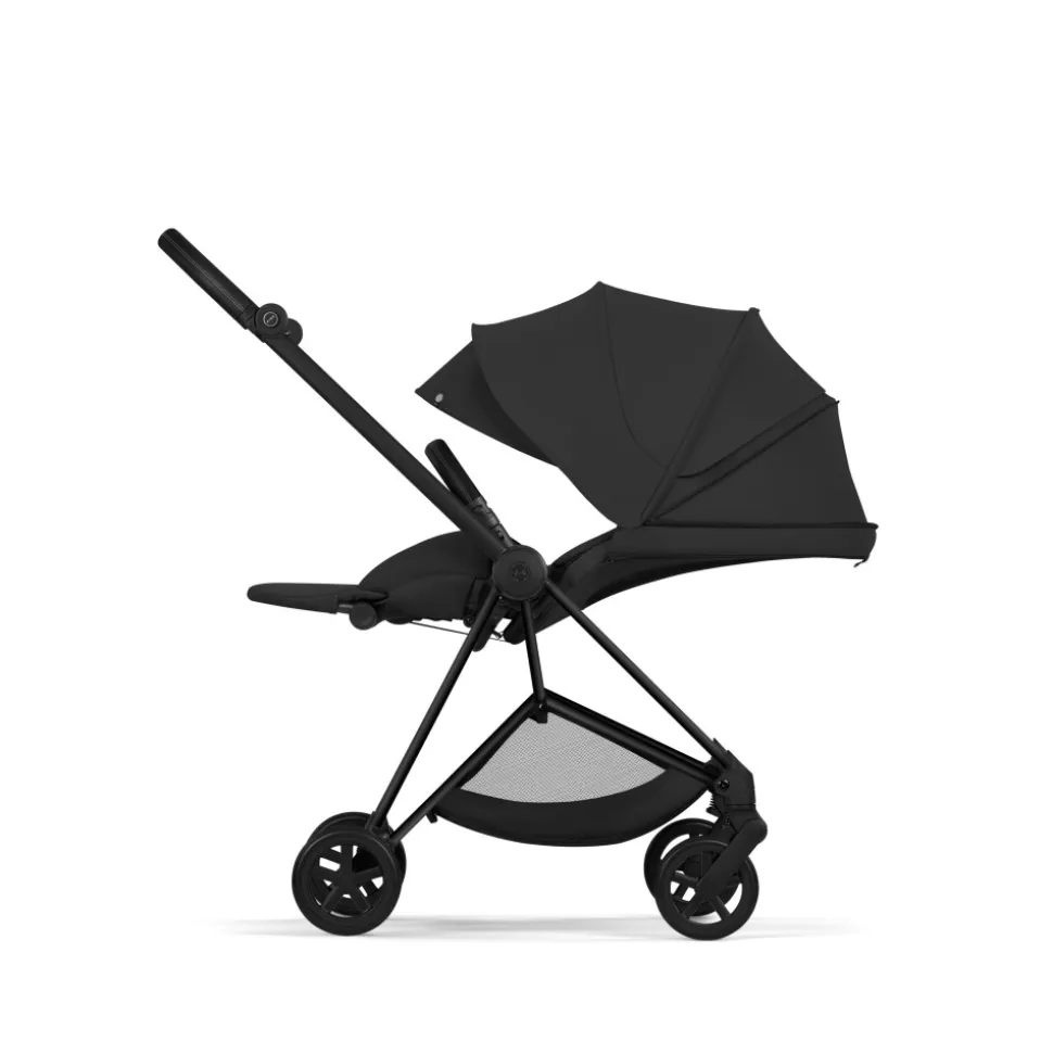 Poussette duo compacte mios 4 avec nacelle pliable châssis matt black sepia black