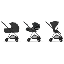 Poussette duo compacte mios 4 avec nacelle pliable châssis matt black sepia black