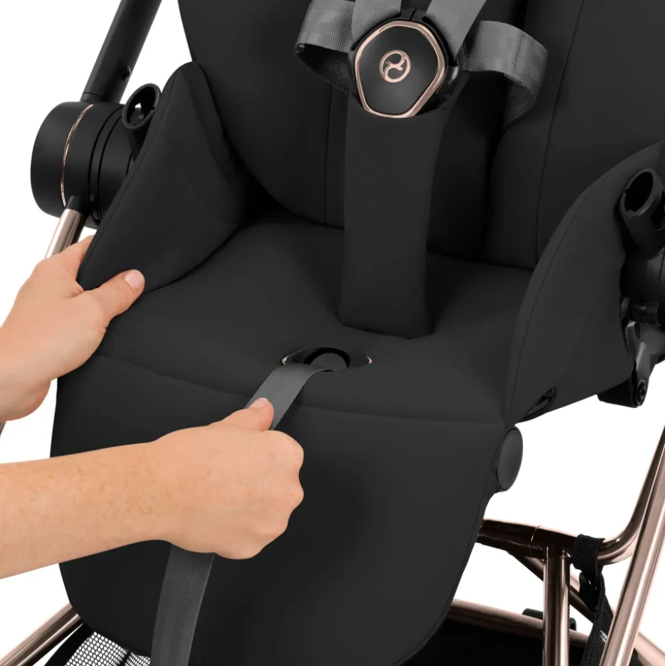 Poussette duo compacte mios 4 avec nacelle pliable châssis matt black sepia black
