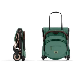 Poussette duo coya leaf green châssis rosegold + cloud t i-size