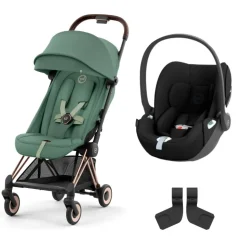 Poussette duo coya leaf green châssis rosegold + cloud t i-size
