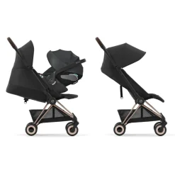 Poussette duo coya mirage grey châssis matt black + cloud t i-size