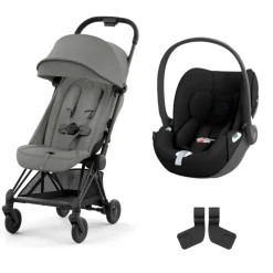 Poussette duo coya mirage grey châssis matt black + cloud t i-size