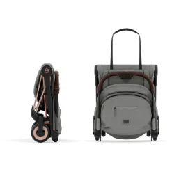 Poussette duo coya mirage grey châssis rosegold + cloud t i-size