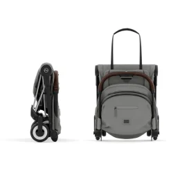 Poussette duo coya mirage grey châssis chrome brown + cloud t i-size