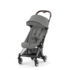 Poussette duo coya mirage grey châssis chrome brown + cloud t i-size