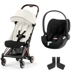 Poussette duo coya off white châssis rosegold + cloud t i-size