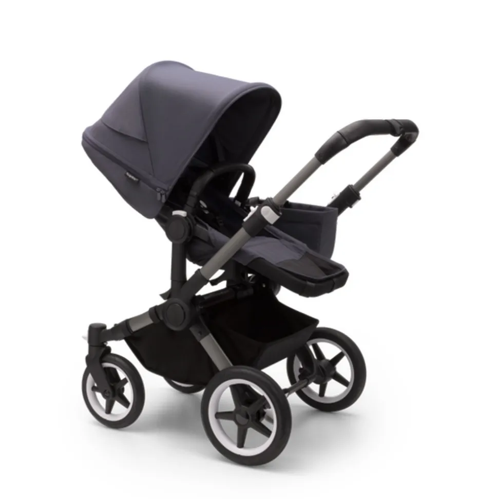 Poussette duo donkey 5 châssis noir bleu