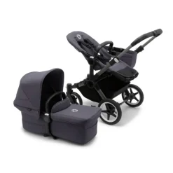 Poussette duo donkey 5 châssis noir bleu