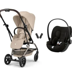 Poussette duo eezy s twist+ 2 pivotante almond beige avec siège auto cloud g i-size