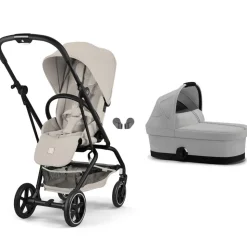Poussette duo eezy s twist+ 2 pivotante dune grey avec nacelle cot s