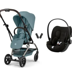 Poussette duo eezy s twist+ 2 pivotante stormy blue avec siège auto cloud g i-size