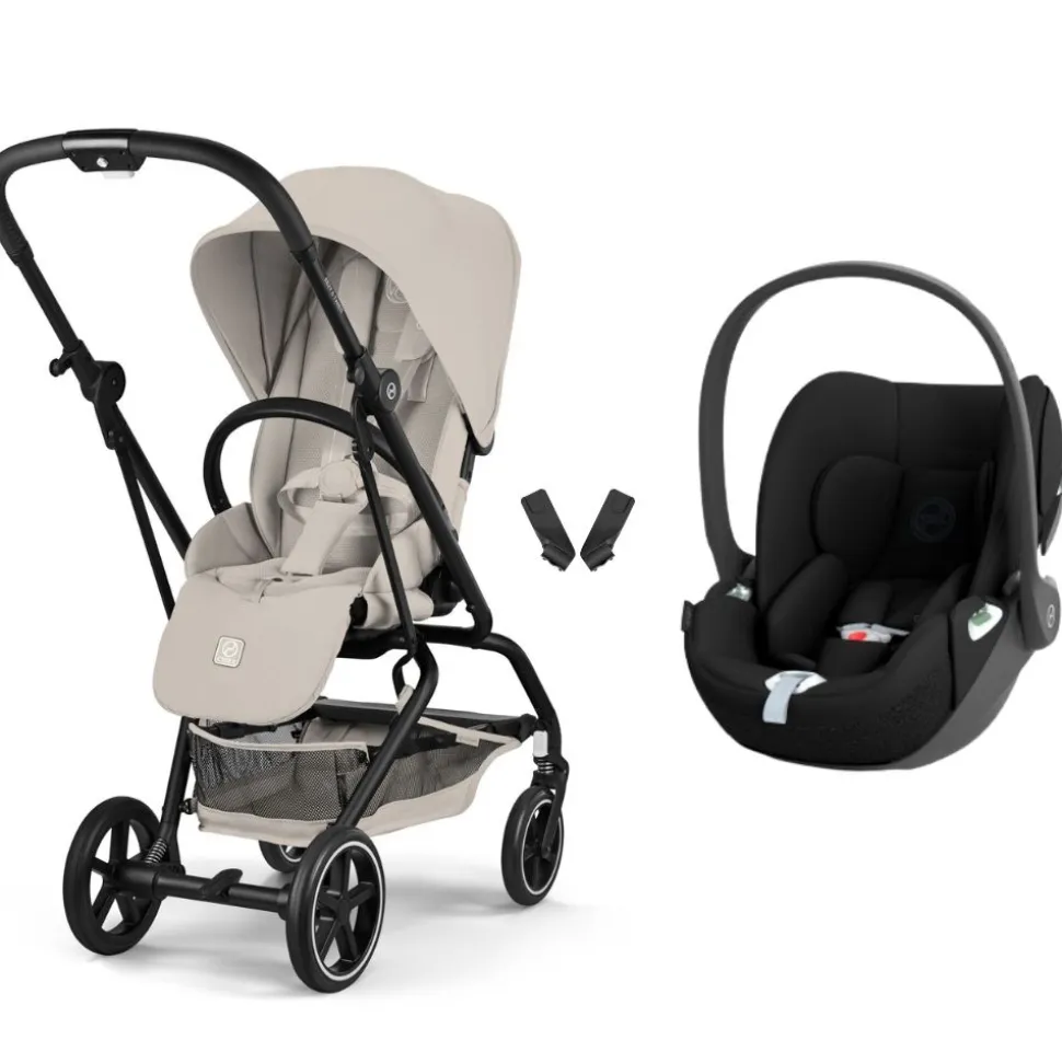 Poussette duo eezy s twist+ 2 pivotante dune grey avec siège auto cloud t i-size