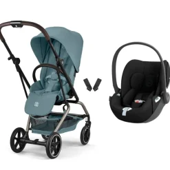 Poussette duo eezy s twist+ 2 pivotante stormy blue avec siège auto cloud t i-size