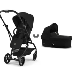 Poussette duo eezy s twist+ 2 pivotante magic black avec nacelle cot s
