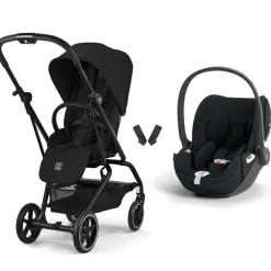Poussette duo eezy s twist+ 2 pivotante magic black avec siège auto cloud t i-size tissu plus