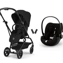 Poussette duo eezy s twist+ 2 pivotante magic black avec siège auto cloud g3 i-size tissu plus