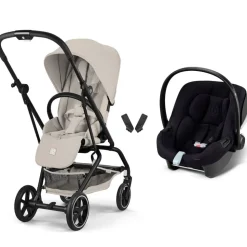Poussette duo eezy s twist+ 2 pivotante dune grey avec siège auto aton b2 i-size