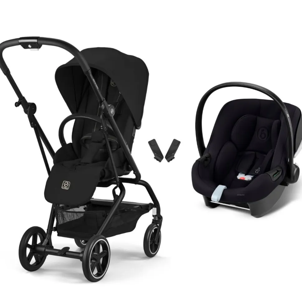 Poussette duo eezy s twist+ 2 pivotante magic black avec siège auto aton b2 i-size