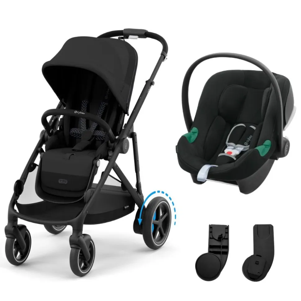 Poussette duo e-gazelle s moon black + siège auto aton b2 i-size
