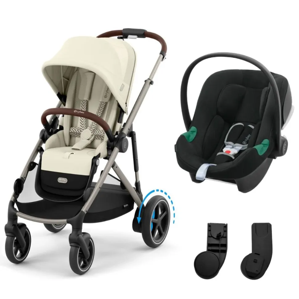 Poussette duo e-gazelle s seashell beige + siège auto aton b2 i-size