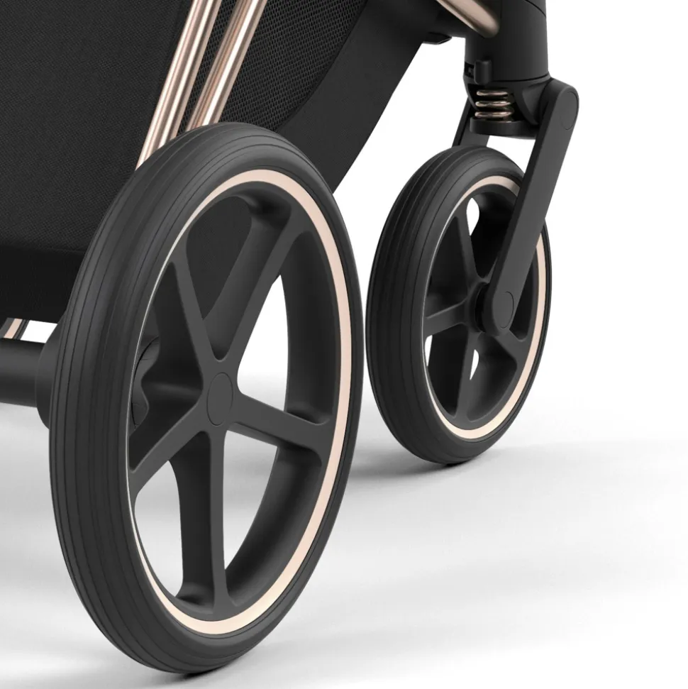 Poussette duo e-priam 2 sepia black châssis rose gold + cloud t i-size