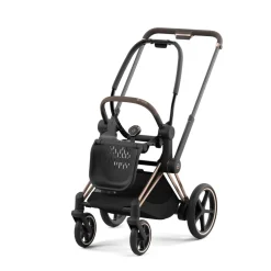 Poussette duo e-priam 2 sepia black châssis rose gold + cloud t i-size