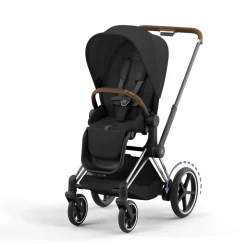 Poussette duo e-priam 2 sepia black châssis chrome brown + cloud t i-size