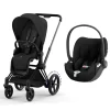 Poussette duo e-priam 2 sepia black châssis matt black + cloud t i-size