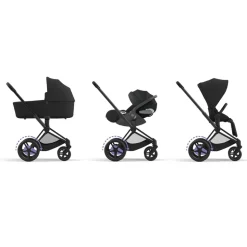 Poussette duo e-priam 2 sepia black châssis matt black + cloud t i-size