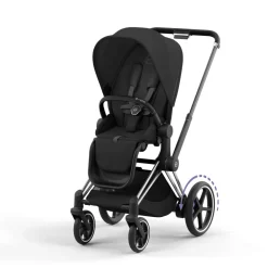 Poussette duo e-priam 2 sepia black châssis chrome black + cloud t i-size