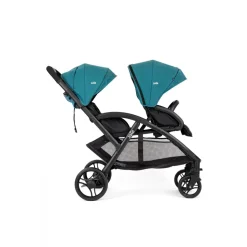 Poussette duo evalite double capri bleu + siège auto i-snug 2 shale noir