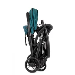 Poussette duo evalite double capri bleu + siège auto i-snug 2 shale noir